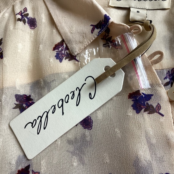 NWT Cleobella Kinsley Blouse Delicate Boho Floral Button Top Tiered Bell Sleeve - Picture 6 of 17
